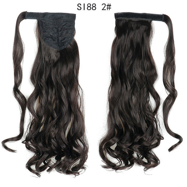 Synthetic Long Straight Ponytail Wrap Around Clip