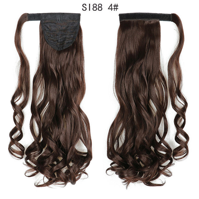 Synthetic Long Straight Ponytail Wrap Around Clip