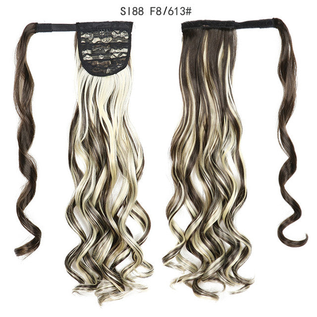 Synthetic Long Straight Ponytail Wrap Around Clip