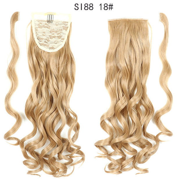 Synthetic Long Straight Ponytail Wrap Around Clip