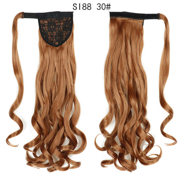 Synthetic Long Straight Ponytail Wrap Around Clip