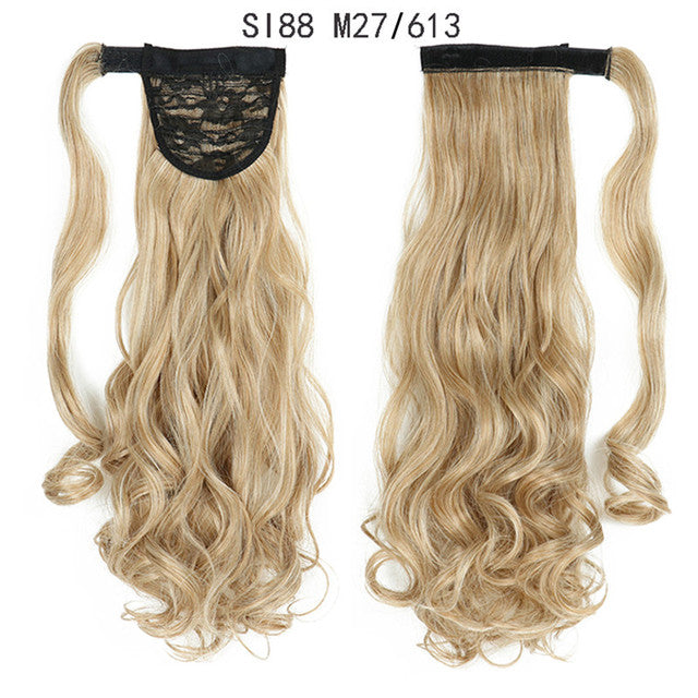 Synthetic Long Straight Ponytail Wrap Around Clip