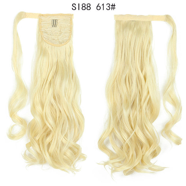 Synthetic Long Straight Ponytail Wrap Around Clip