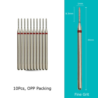 HYTOOS 10pcs/Set Nail Drill Bits Diamond Cutters