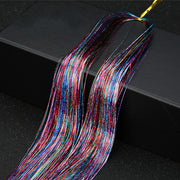 Sparkle Shiny Hair Tinsel Rainbow Silk Hair Extensions