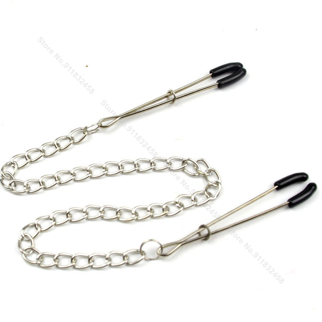 Stainless Steel Metal Chain Nipple Milk Clips Breast Clip Sex Slaves