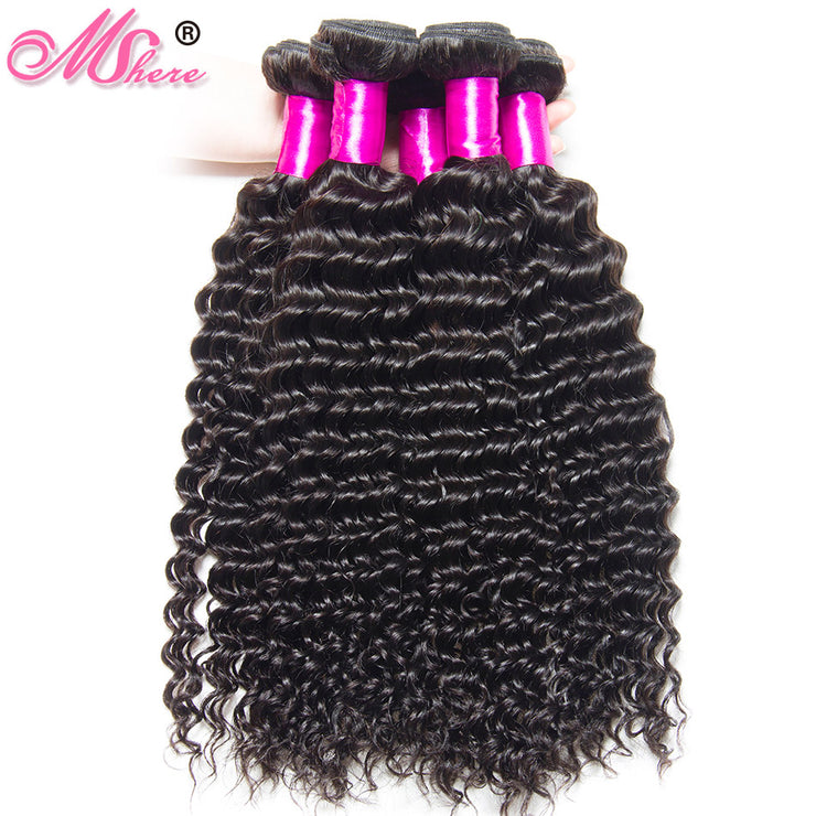 Brazilian Human Hair Weave Natural Black Hair Extensions Can Be Dyed Bleached 1Pcs