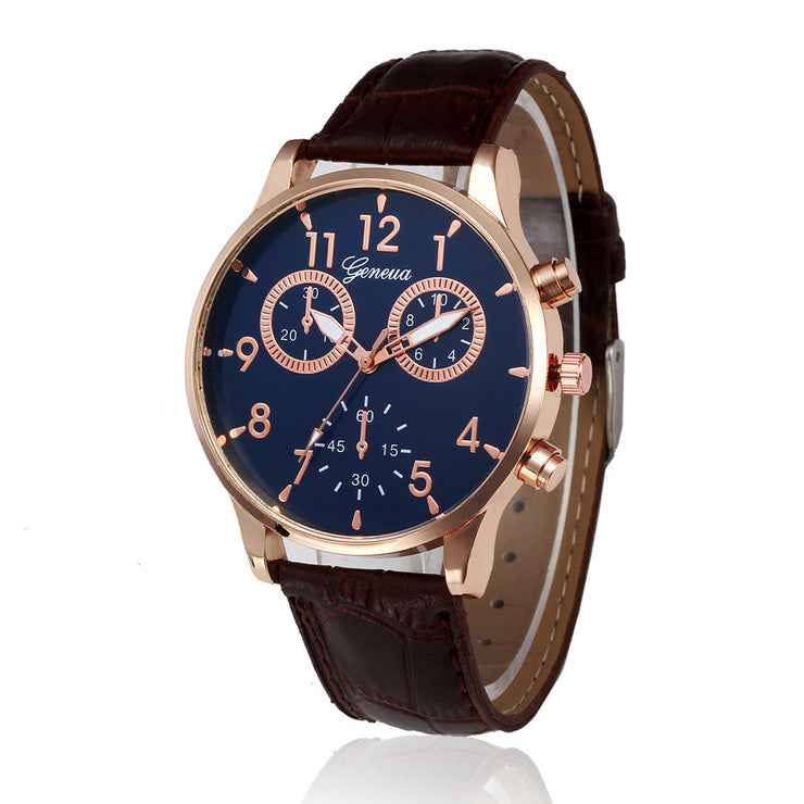 Business Style Casual Watch Men Quartz Faux Chronograph Quartz Watch