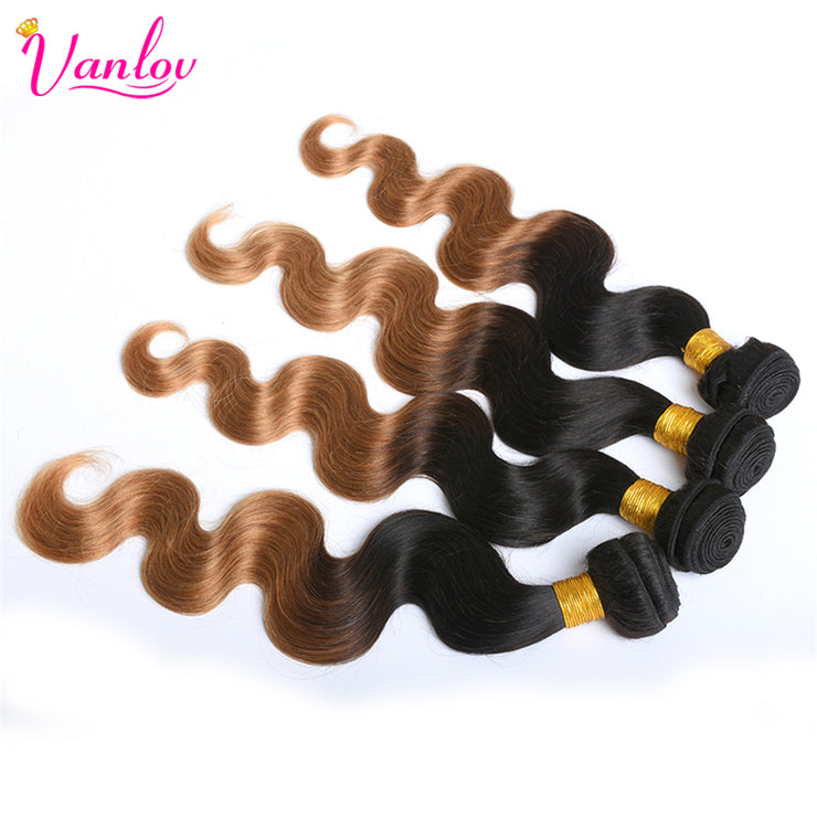 Vanlov Ombre Brazilian Body Wave Human Hair Weave s