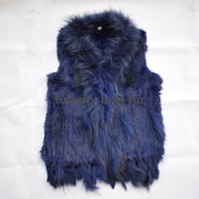 Real Genuine Natural Rabbit Female Women Fur Coat Vest