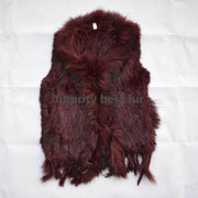 Real Genuine Natural Rabbit Female Women Fur Coat Vest