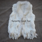 Real Genuine Natural Rabbit Female Women Fur Coat Vest