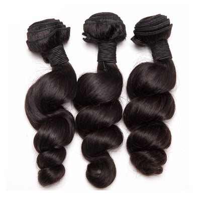 Loose Wave Brazilian Hair Weave Bundles Human Hair Bundles Remy Hair Natural Black 1PC