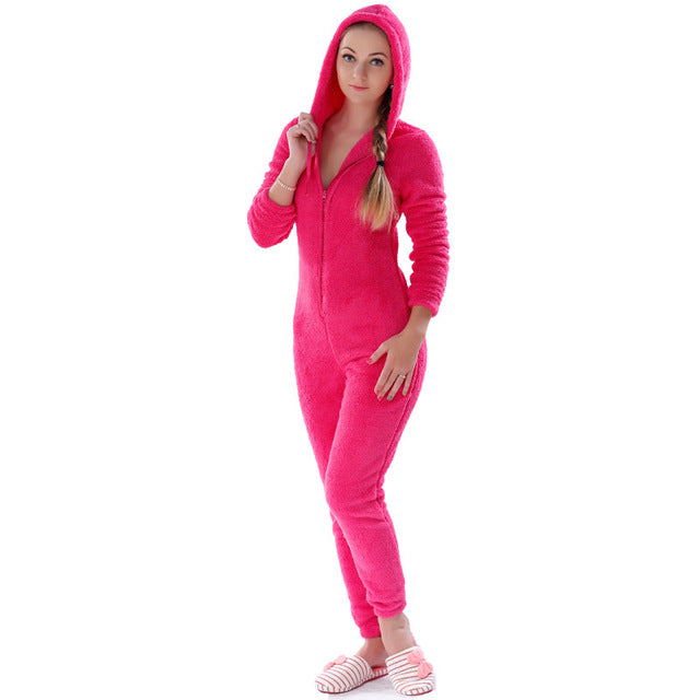 Winter Warm Pyjamas Women Onesies Fluffy Fleece Jumpsuits