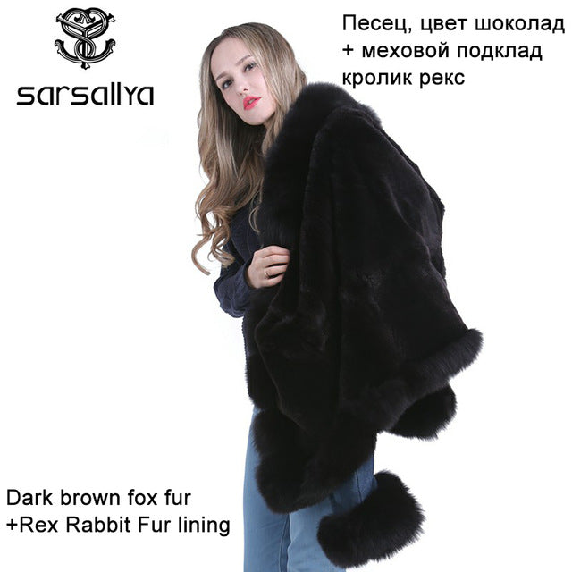 Women's Fox Fur coat parka Rex Rabbit