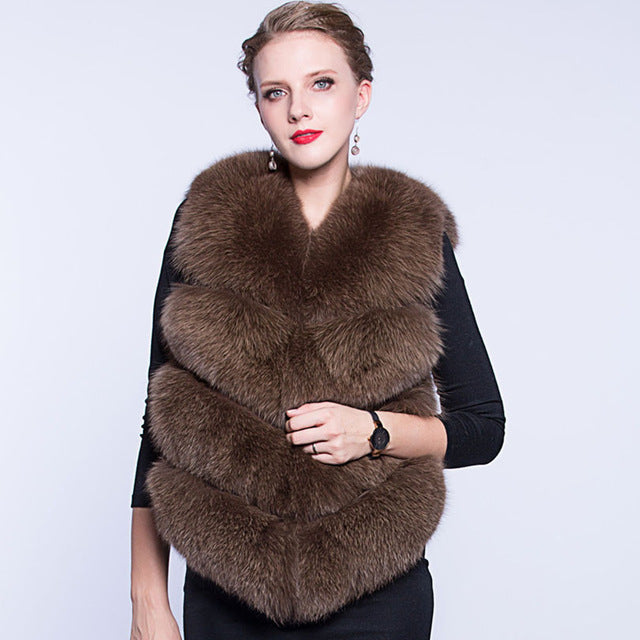 Female Genuine Fur Vest Coat High-grade Fashion New Winter Warm