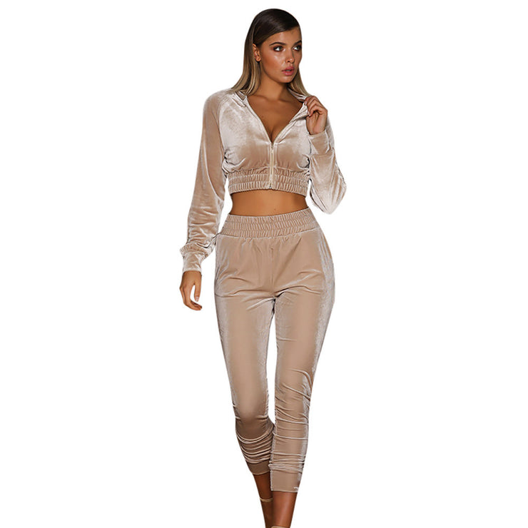 Women 2pcs Hoodies Sweatshirt Pants Sets Gym Sport Suit