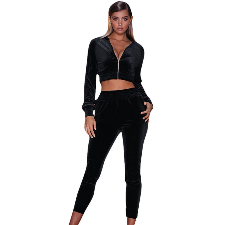 Women 2pcs Hoodies Sweatshirt Pants Sets Gym Sport Suit