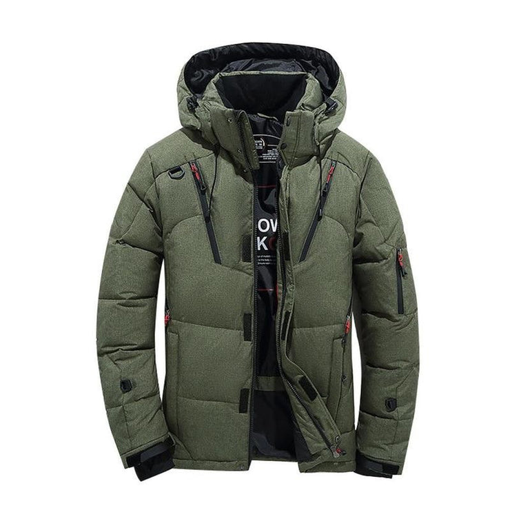 Men Winter Warm Duck Down Jacket Ski Jacket Snow Hooded Coat Climbing Oversize Tops